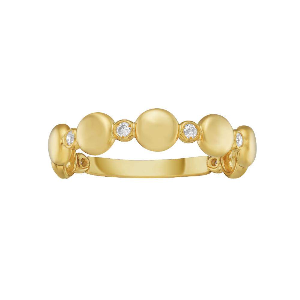 14K Gold Diamond Bauble Ring for Women - Elegant Stackable Dainty Ring for Everyday Wear, Gift Giving & Special Occasions