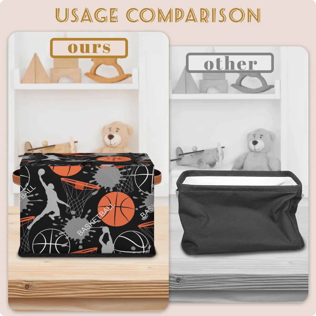 Durable Slam Dunk Storage Bins with Zipper Lids & Sturdy Handles - 2 Pack Organizer for Clothes, Toys & Home Organization | Perfect for Bedroom, Closet & Kids Room Storage