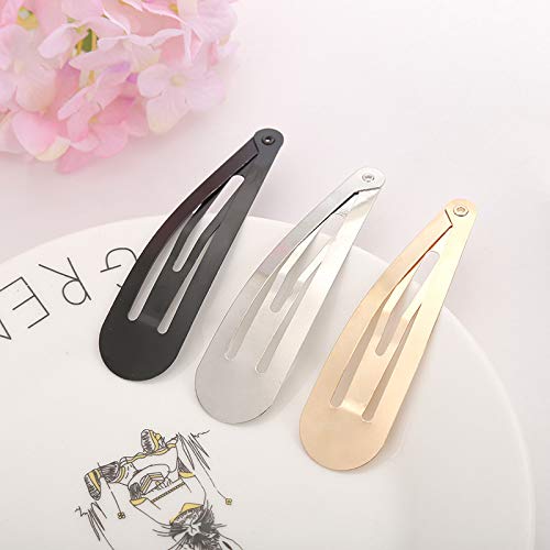 60 Pcs Snap Hair Clips with Storage Box - 2 Inch Non-Slip Metal Barrettes for Toddlers, Girls, Women (Gold, Silver, Black) | Perfect for School, Parties, Weddings & Everyday Hairstyling