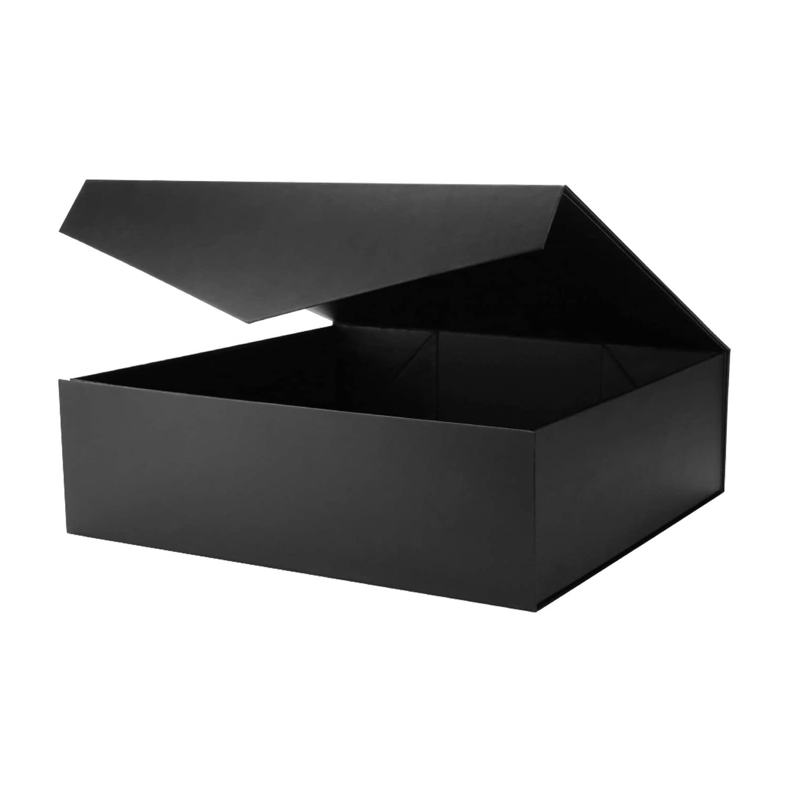 Extra Large Magnetic Gift Box with Lid 16.3x14.2x5 Inches - Matte Black Premium Storage Box for Clothes, Gifts & Keepsakes | Perfect for Groomsmen Gifts, Wedding Favors, Jewelry Storage & Luxury Packaging