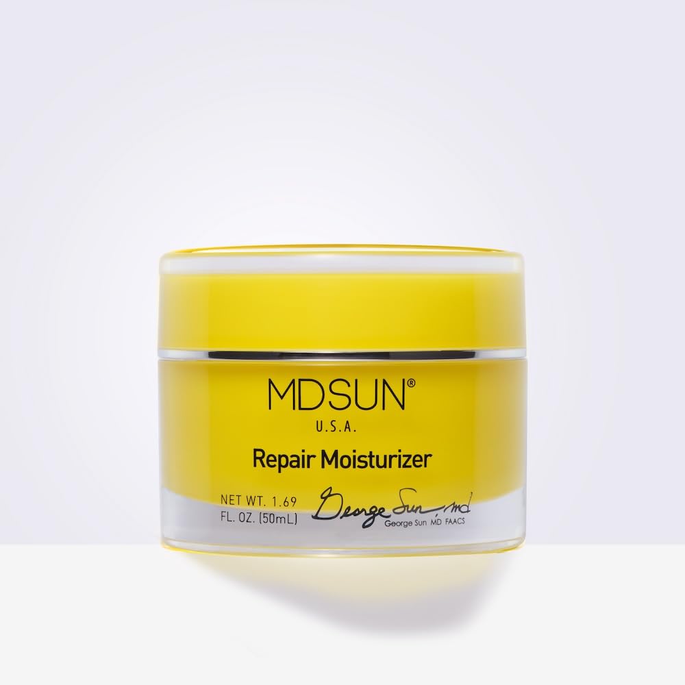MDSUN Anti-Aging Face Moisturizer with SPF 50 - Repairs Skin Cells, Reduces Wrinkles & Fine Lines, Brightens Complexion - Antioxidant Protection Against Free Radicals - Perfect for Daily Skincare & Sun Protection (50mL)