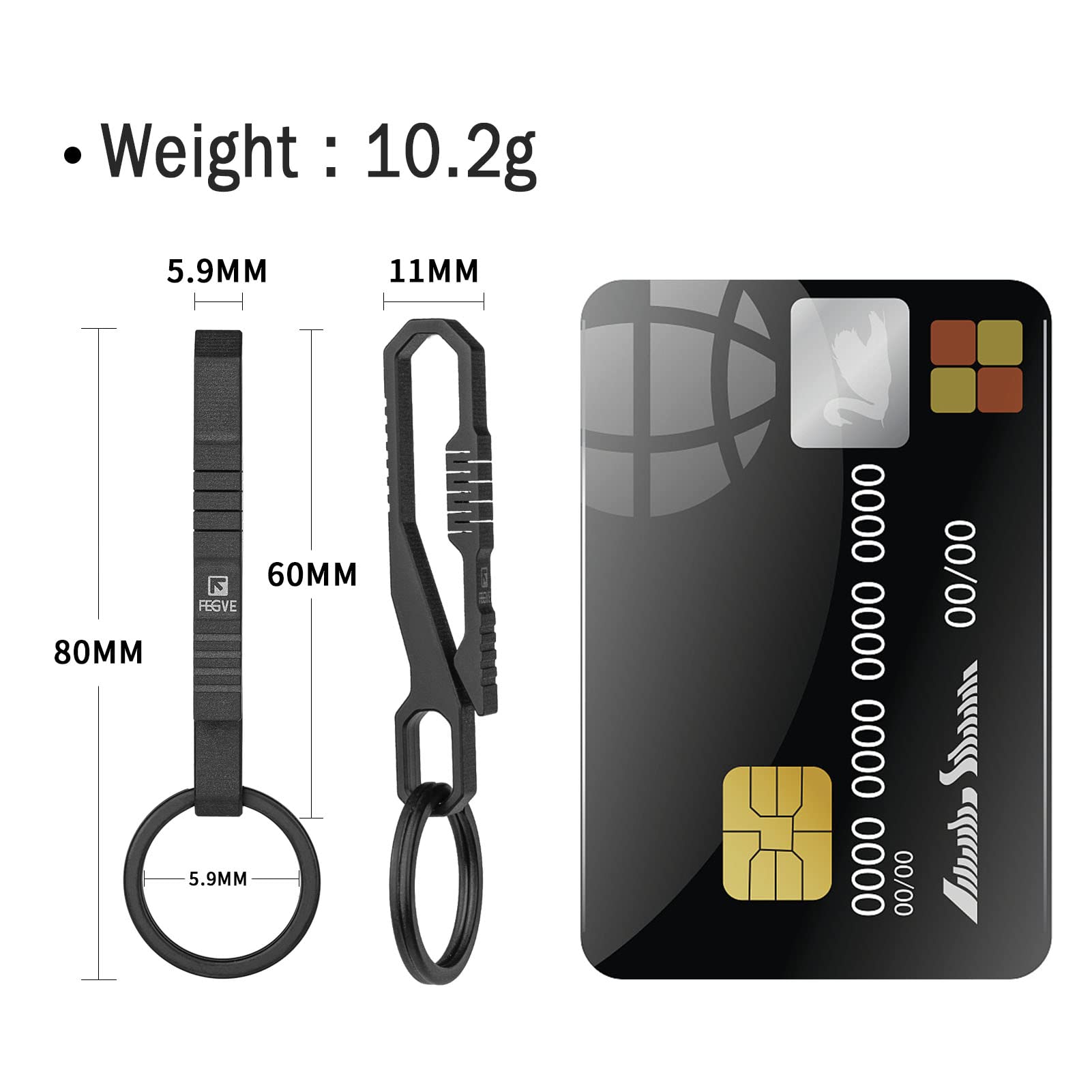 TISUR Titanium Keychain Pocket Clip - Quick Access Key Holder with Detachable Keyring for Men & Women | Perfect for Everyday Carry, Key Organization & Gifts