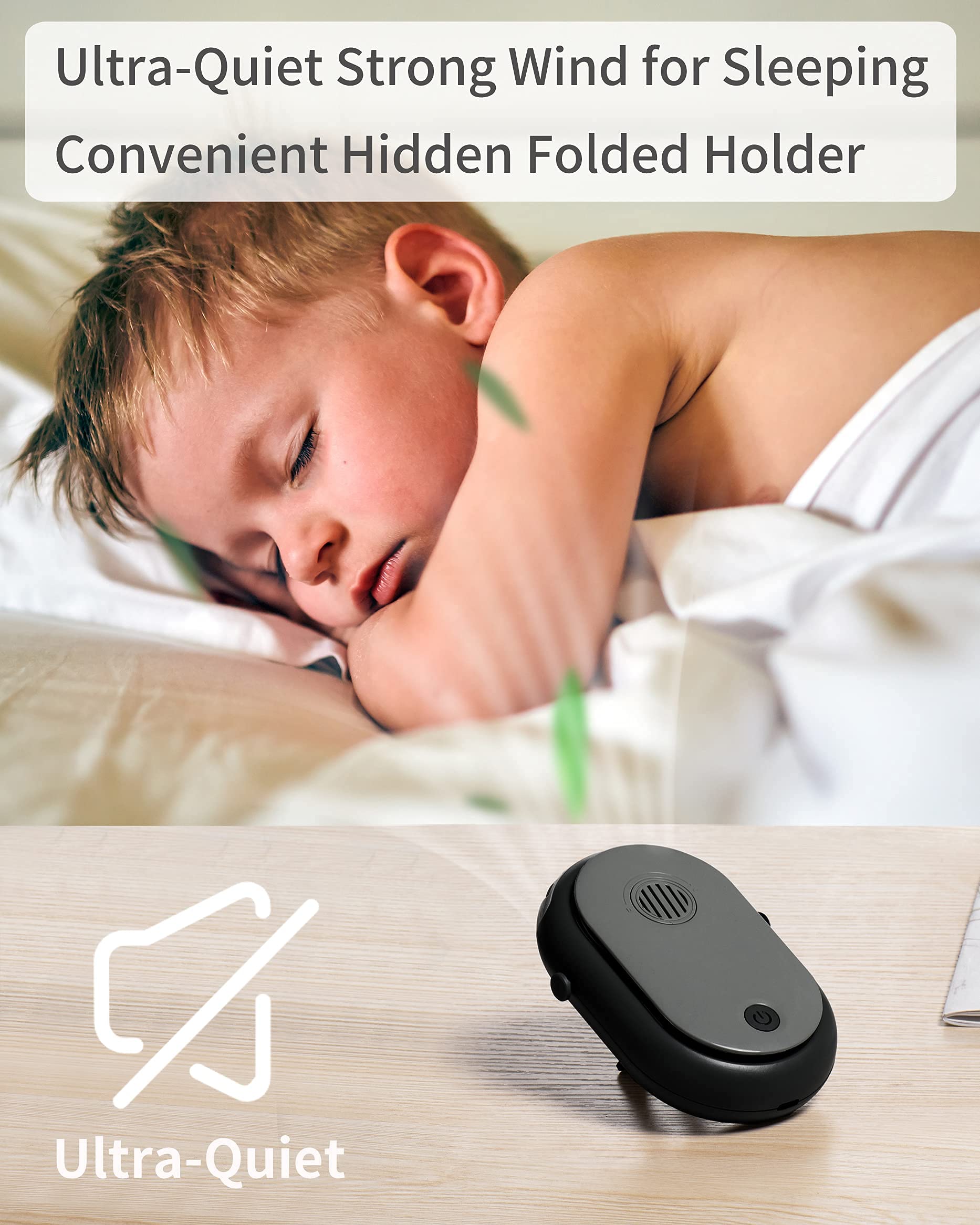 Portable Neck Fan - USB Rechargeable Wearable Personal Fan with 3 Speed Settings, Hands-Free Cooling Fan for Women, Outdoor Camping, Travel, Office & Gym (Black) - Stay Cool Anywhere