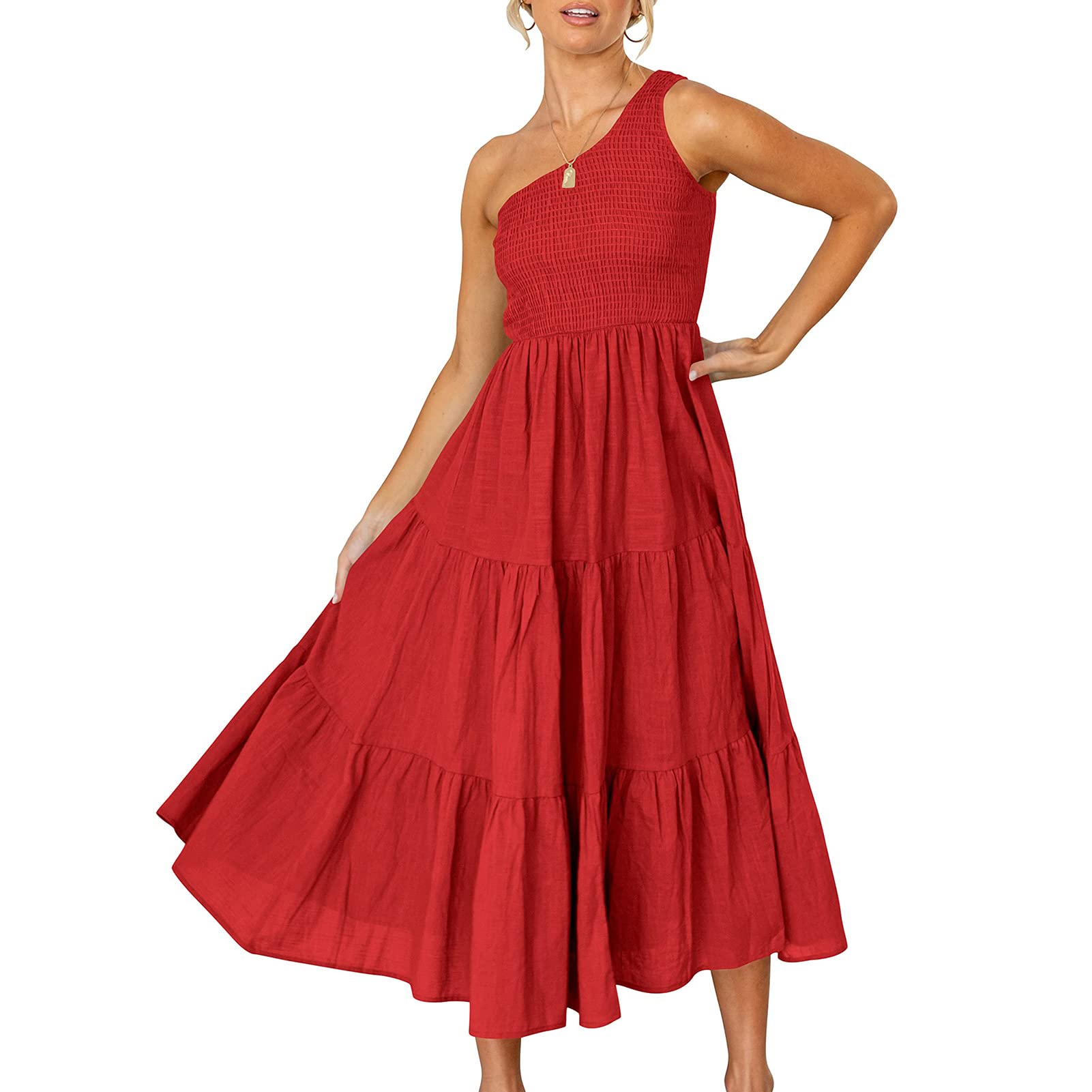 Ejoyous Floral Print V-Neck Flutter Sleeve Button Front Ruffle Hem Dress for Women - Casual Summer Dress for Beach, Party & Everyday Wear