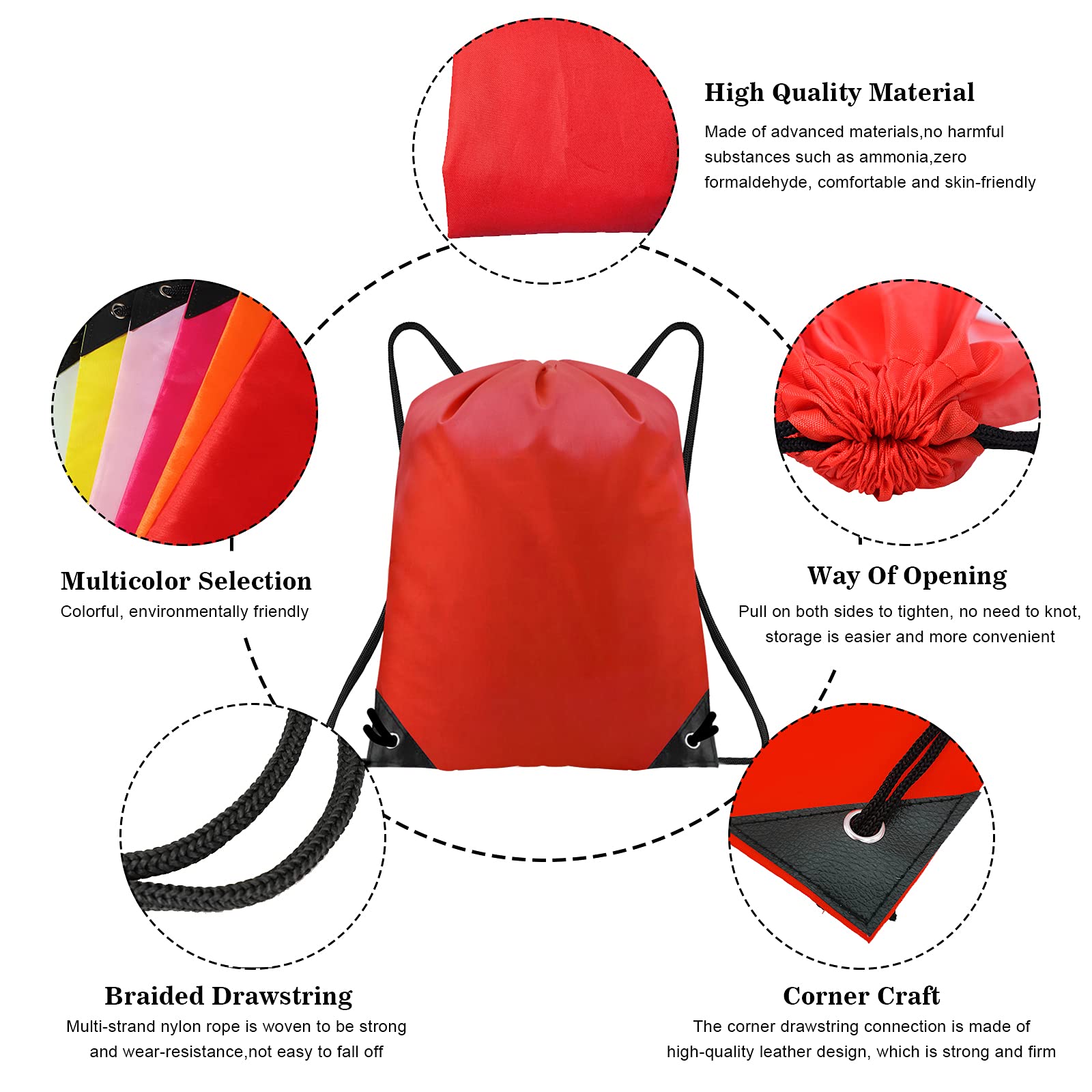 CHEPULA 20-Pack Large Drawstring Backpacks for Women & Men - Bulk Drawstring Bags for Gym, Sports, Travel & Birthday Party Favors - Durable & Lightweight Backpack for School, Beach & Outdoor Activities