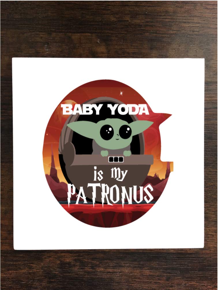 Baby Is My Patronus One Piece Premium Ceramic Coaster Set 4.25x4.25 Inch Square Drink Protector for Coffee Tables - Perfect for Anime Fans, Home Decor & Gift Giving