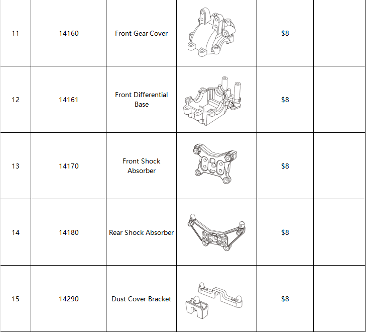 MJX Hyper Go 14303 RC Car Replacement Parts & Accessories Kit - Full Set Spare Parts for Off-Road Bashing, Racing & Maintenance