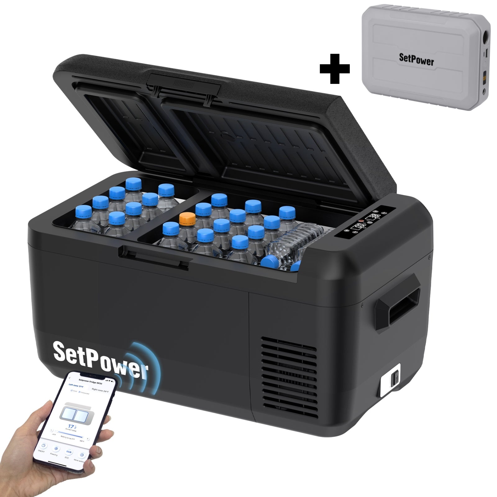 Setpower RF30 12V Portable Electric Cooler Freezer for Cars, Trucks & RVs - 32 Quart Capacity, Smart App Control - Perfect for Road Trips, Camping & Outdoor Adventures
