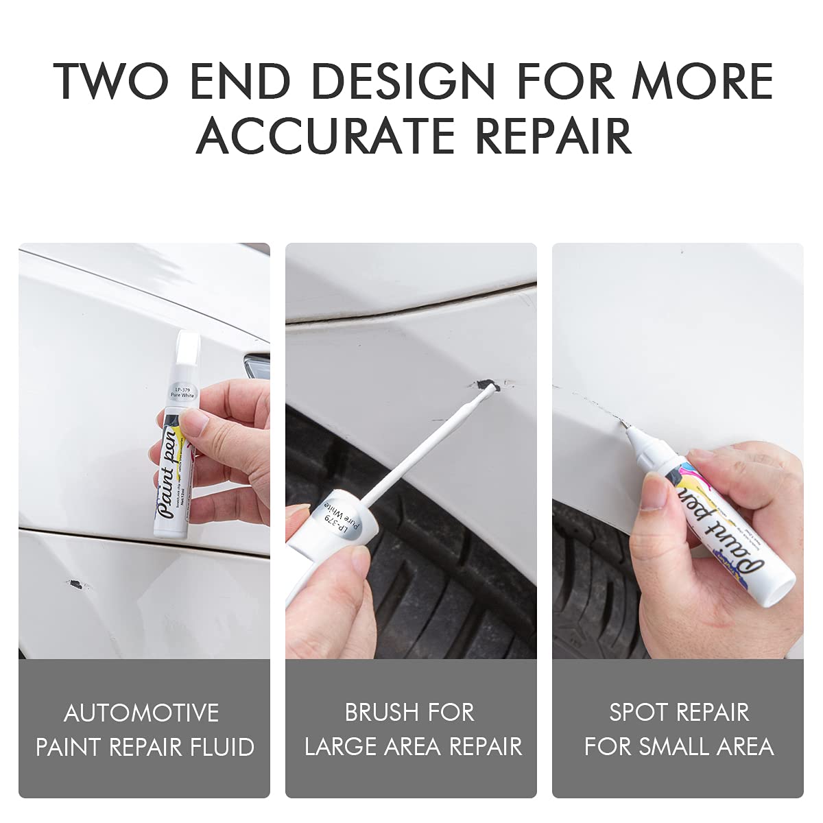 Car Touch Up Paint Pen - Waterproof Auto Scratch Repair Kit for Cars, Trucks & SUVs (White) | Fix Scratches, Chips & Paint Damage - Perfect for DIY Car Maintenance & Quick On-the-Go Repairs