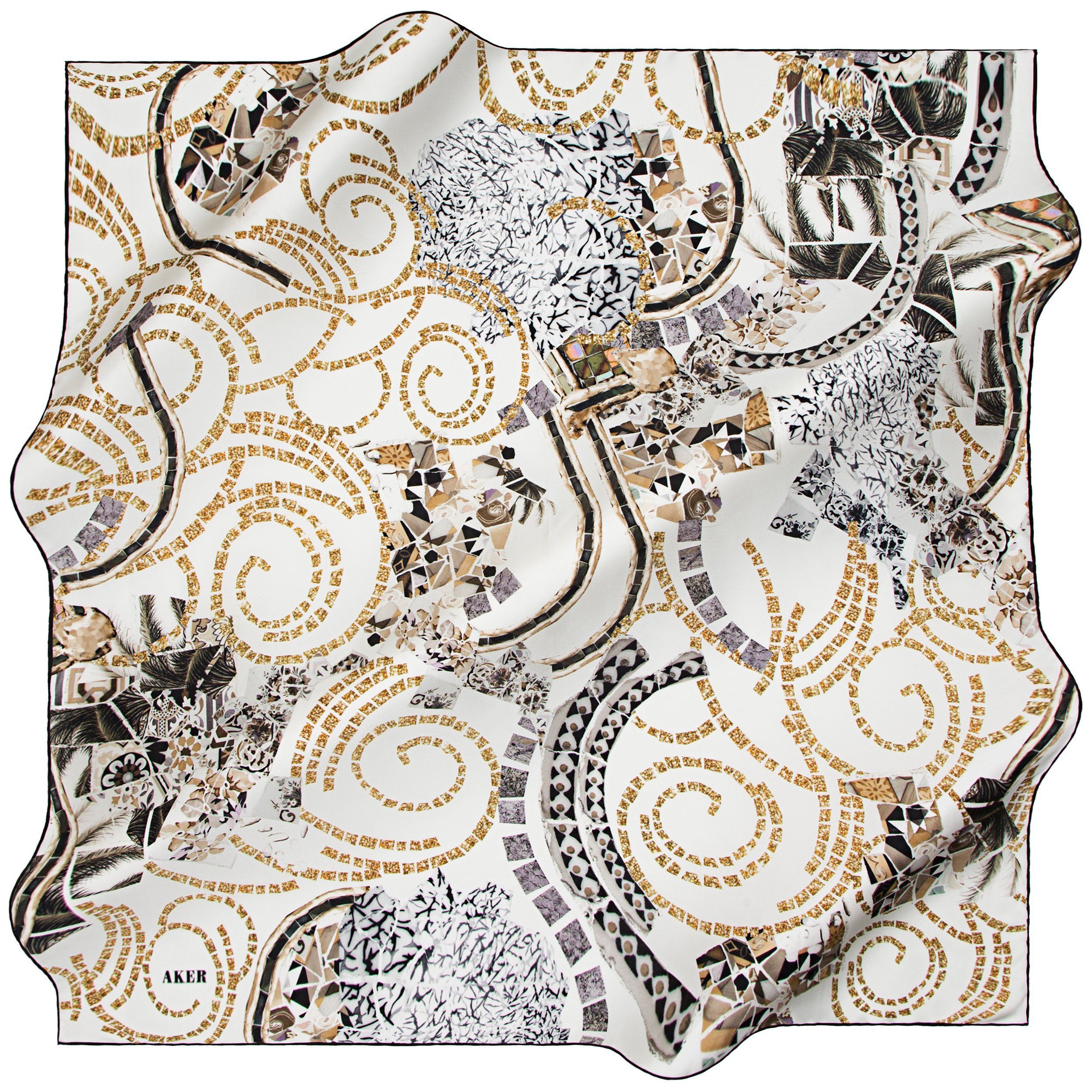Aker Athens Magic Silk Scarf No. 12 - Luxury Womens Fashion Accessory for Office, Party & Travel