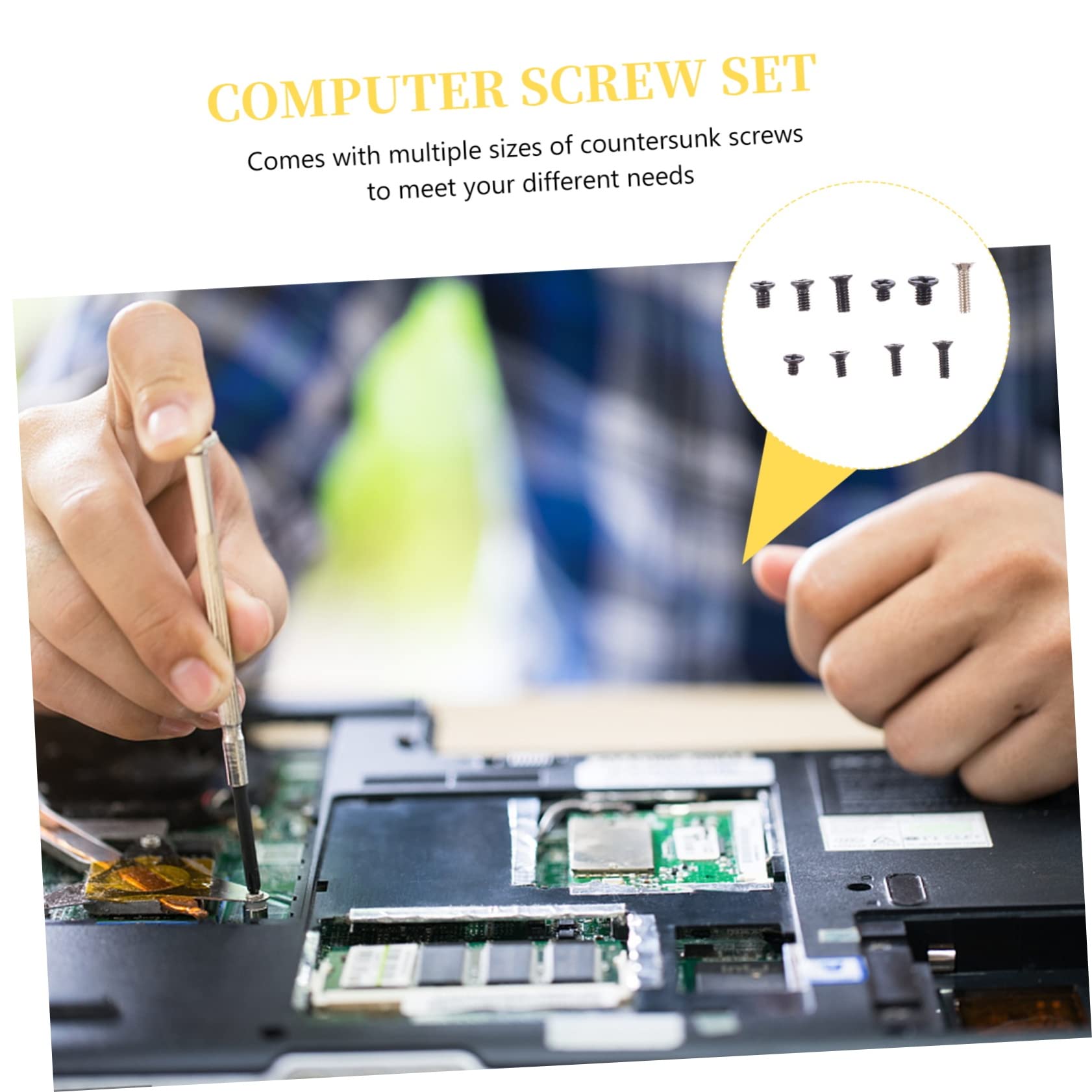 Angoily 500pcs Stainless Steel Computer Repair Screw Kit - Assorted Countersunk Head Screws for Laptop, PC & Electronics Repair | Perfect for IT Technicians & DIY Home Fixes