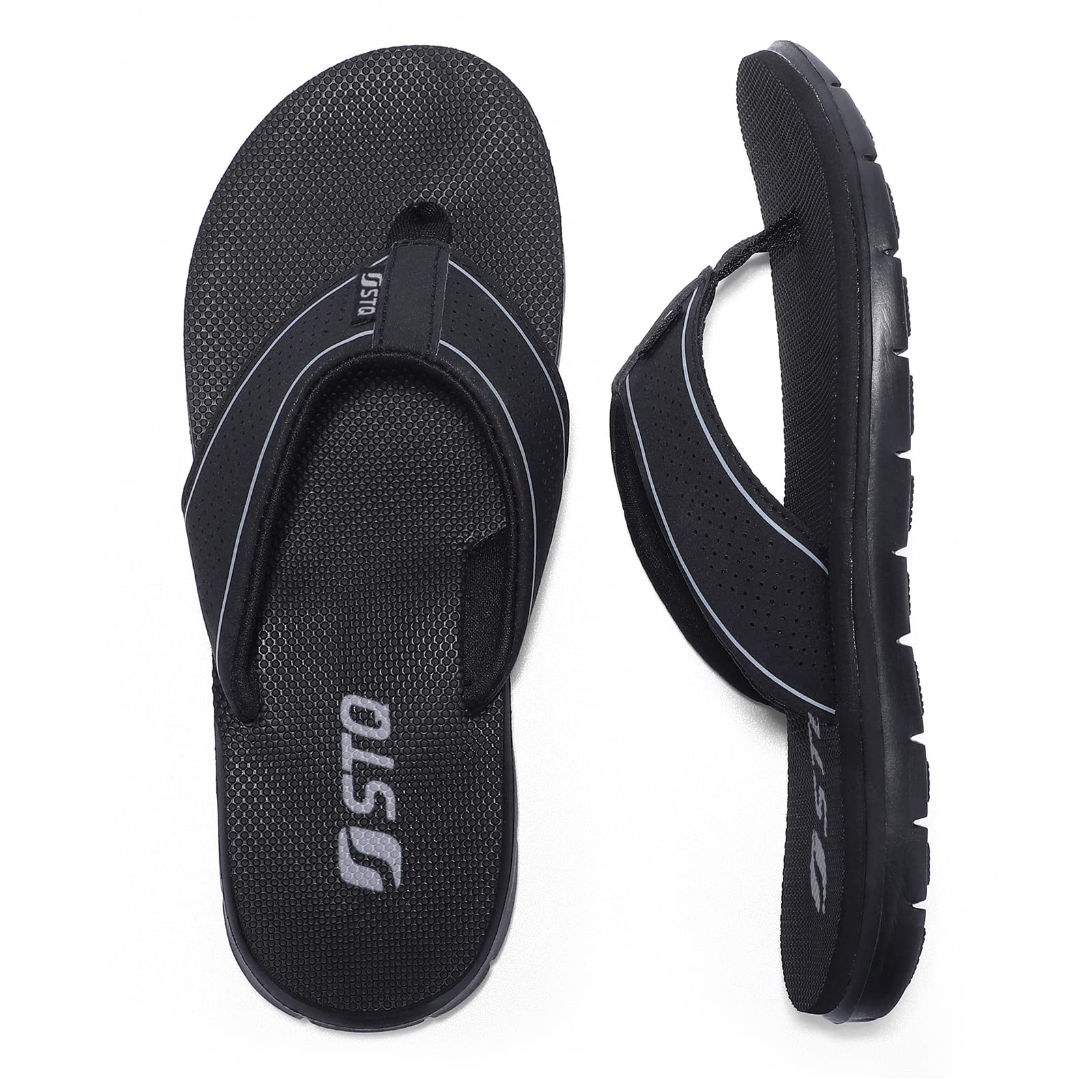 STQ Women's Non-Slip Flip Flops - Comfortable Yoga Mat Thong Sandals for Beach, Pool, Yoga & Outdoor Activities - Lightweight Summer Casual Shoes
