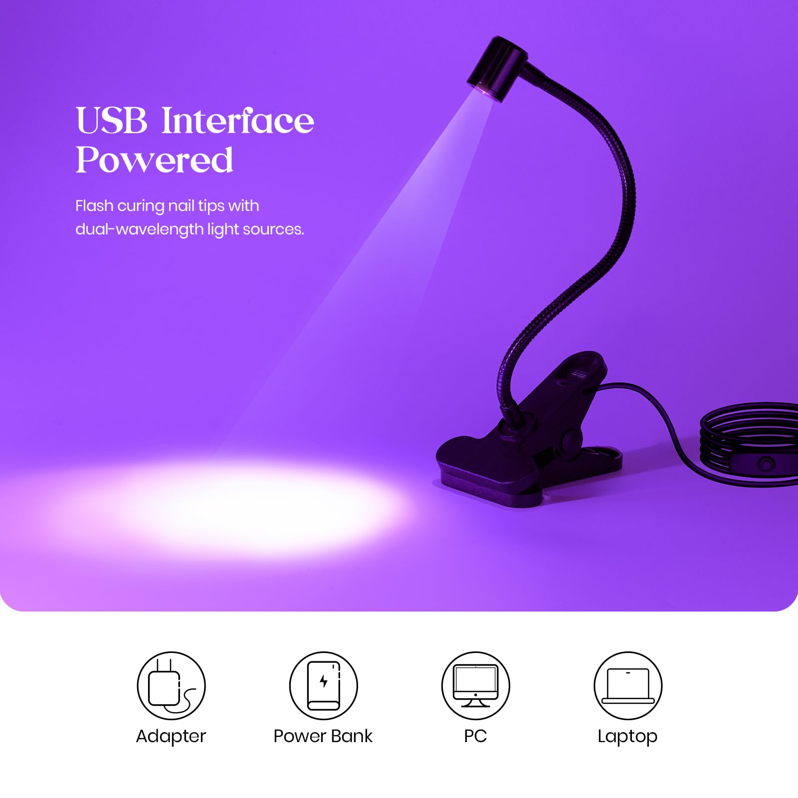 Beetles UV LED Nail Lamp for Gel Polish - Mini Portable Manicure Dryer with Clamp, Professional Salon Quality Curing Light for Home DIY Nail Art | Perfect for Gel Nail Extensions, Acrylics & French Tips