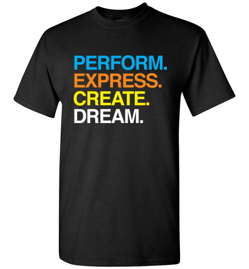 JPAS Perform Express Create Dream Black Double Sided T-Shirt for Men & Women | Unisex Graphic Tee for Casual Wear, Gym, Street Fashion