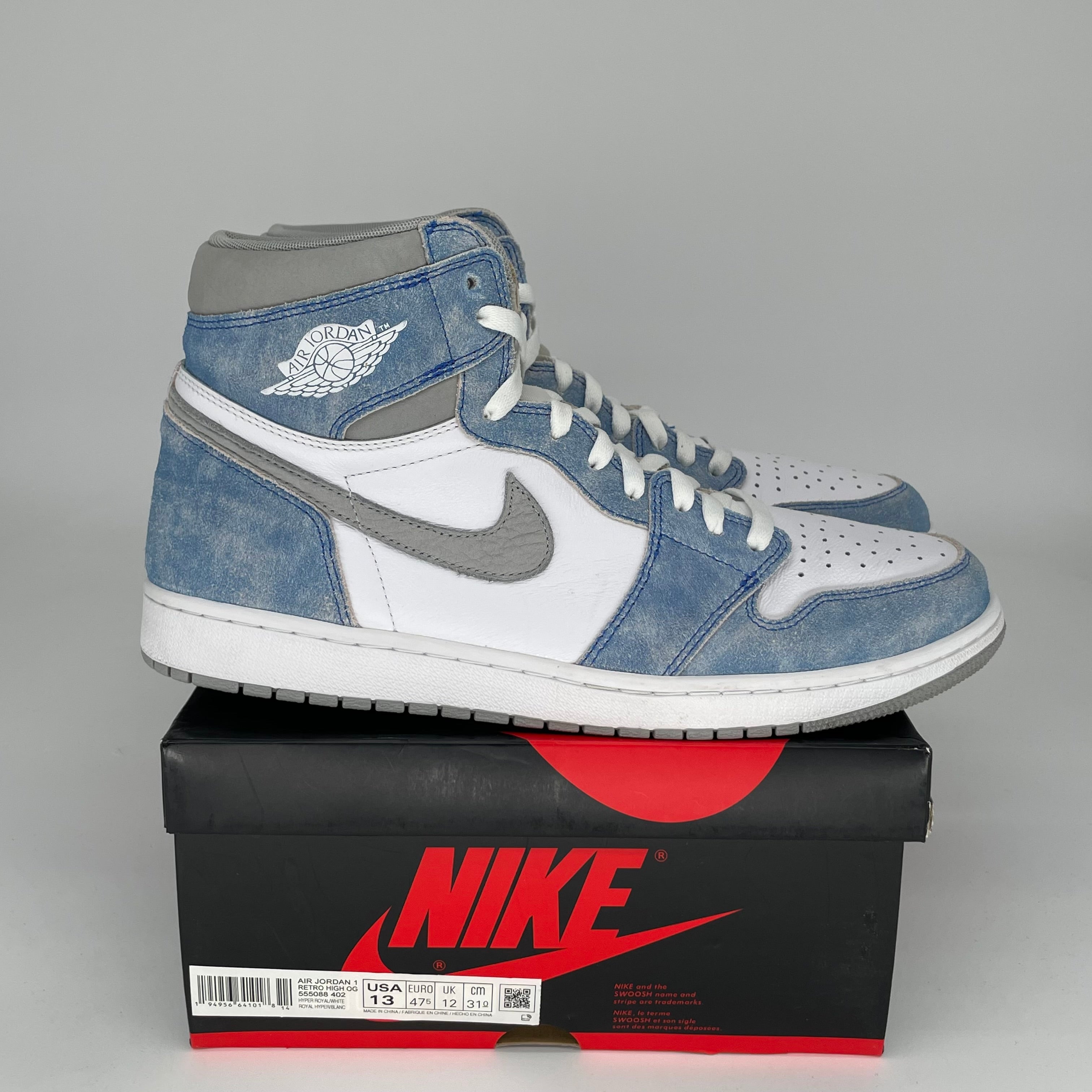 AIR JORDAN 1 HYPER ROYAL Men's Basketball Shoes Size 13 - 555088-402 | Authentic Retro Sneakers for Streetwear & Casual Outfits