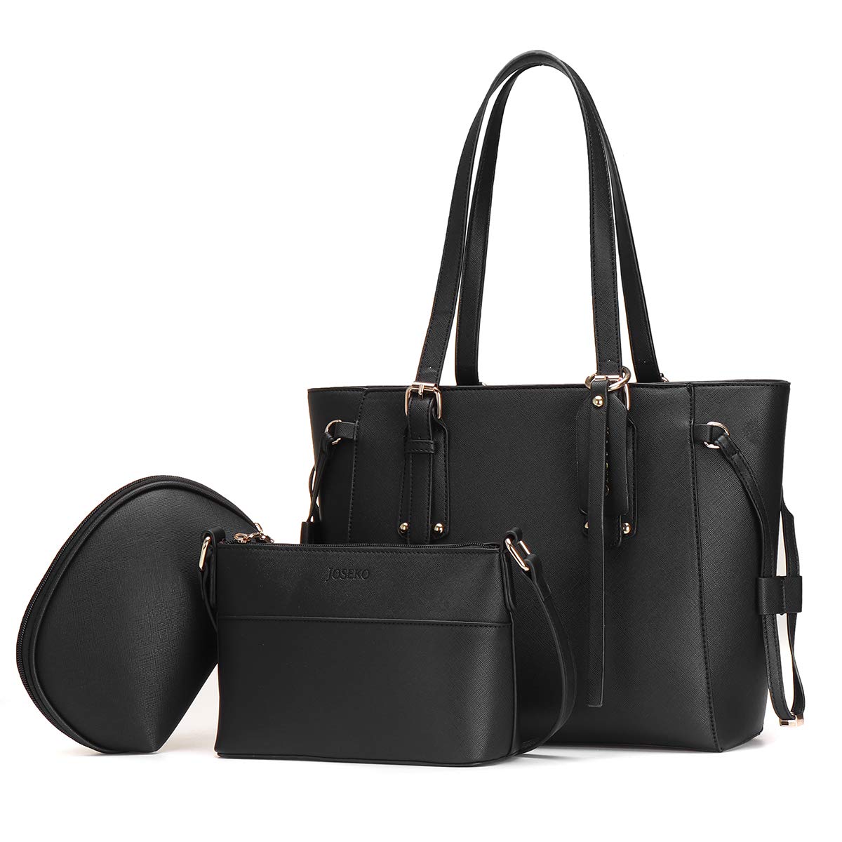 JOSEKO Women's Fashion Handbag Set - 3-Piece Tote, Shoulder Bag & Crossbody Purse for Work, Travel & Daily Use | Stylish Top Handle Satchel & Hobo Bags