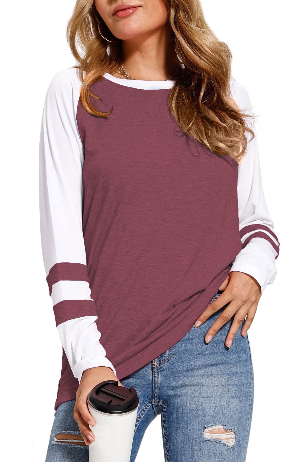 Women's Long Sleeve T-Shirts - Casual Loose Fit Basic Tops for Fall | Comfortable Everyday Wear for Work, Outings & Layering