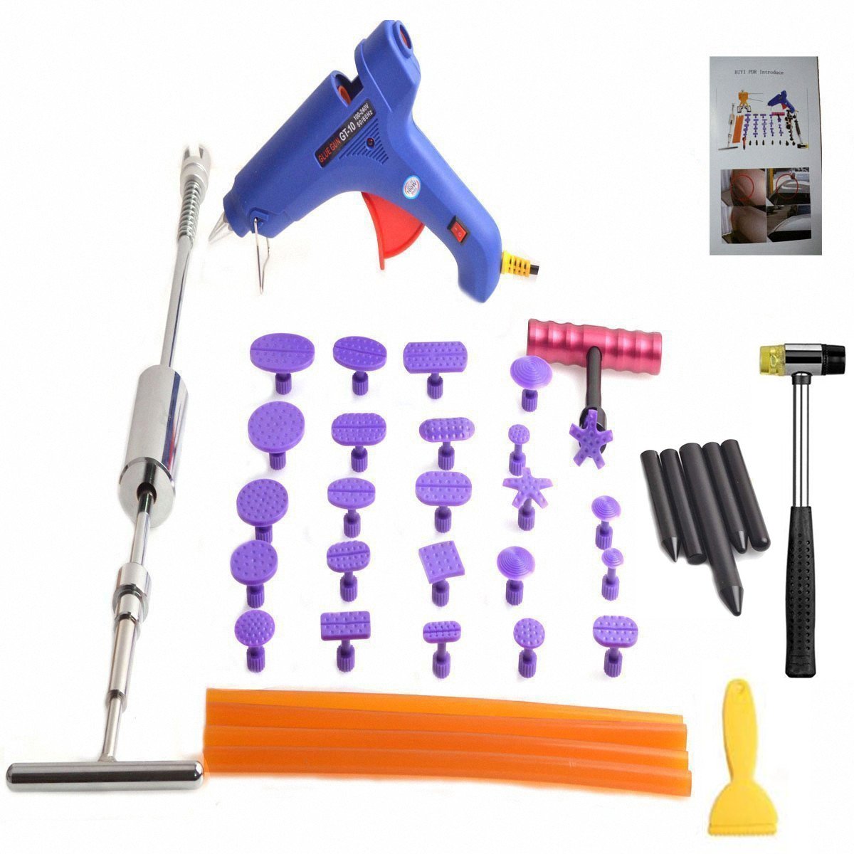 39pcs Car Dent Repair Kit - Auto Bodywork Tools for Paintless Dent Removal | DIY Hail Damage Fix