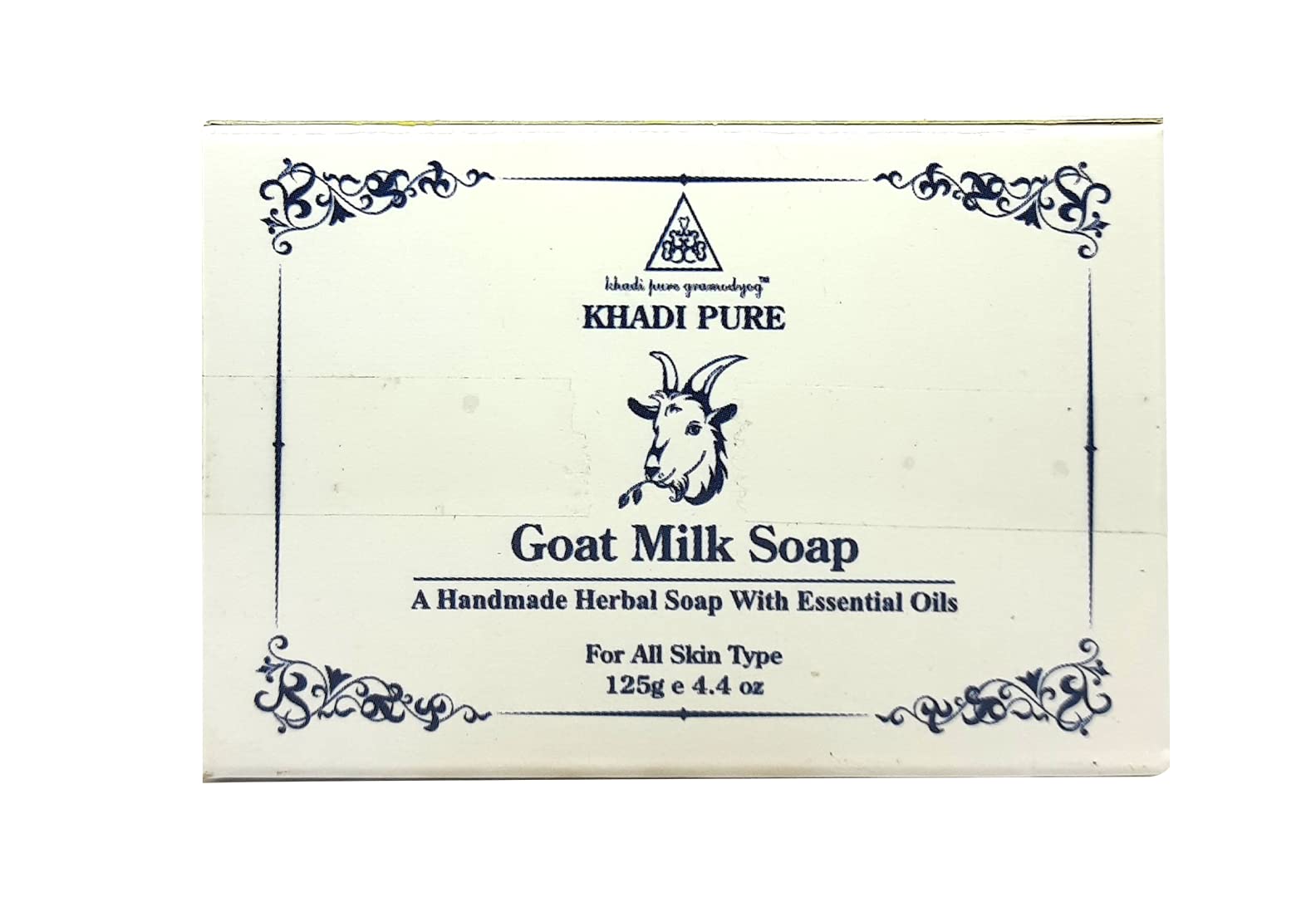 Khadi Pure Herbal Goat Milk Soap - 125g | Natural Skin Care for Dry & Sensitive Skin | Moisturizing & Gentle Cleansing for Face & Body | Vegan & Cruelty-Free