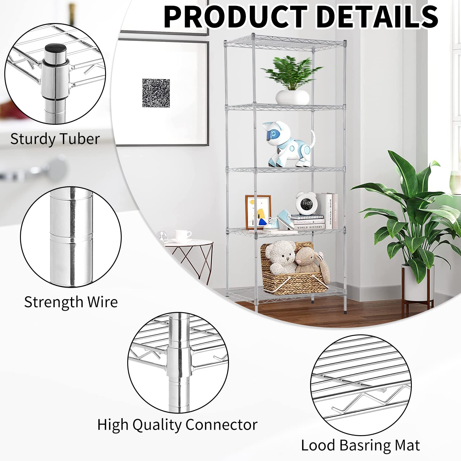 5-Tier Metal Storage Shelves 14