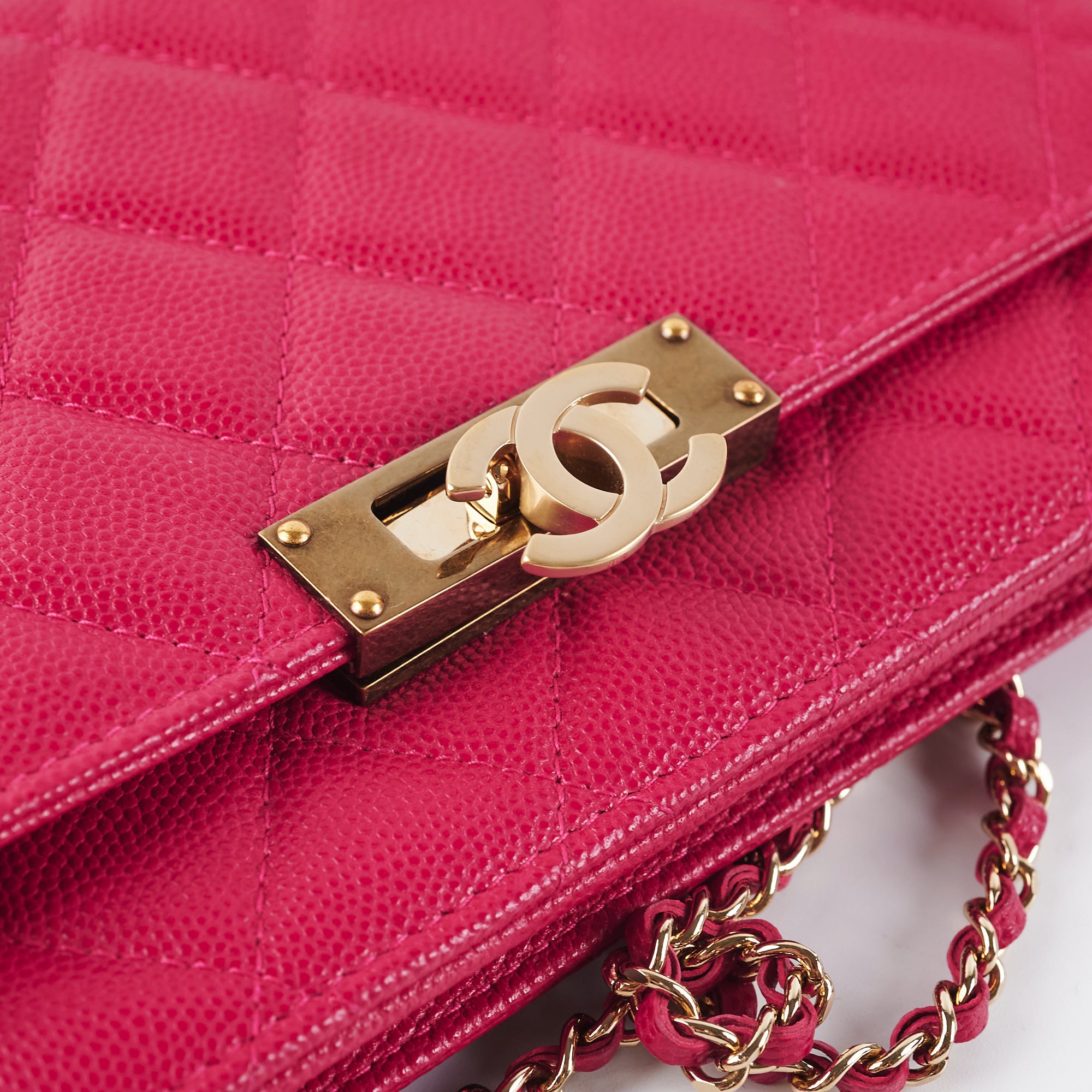 Chanel Caviar Leather Wallet on Chain WOC - Pink Crossbody Bag for Women | Perfect for Parties, Dates & Everyday Use