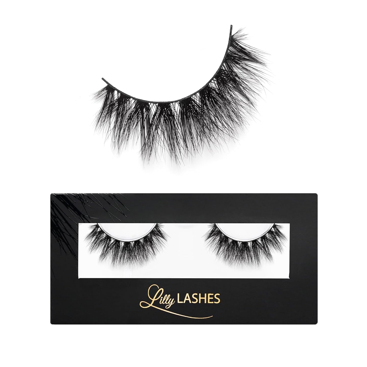 Lilly Lashes Mykonos 3D Mink Lashes – Reusable False Eyelashes for Wispy & Natural Look, Up to 25 Wears, Fluffy Strip Lashes (Lash Glue Not Included) – Perfect for Daily Wear, Special Occasions & Photo Shoots