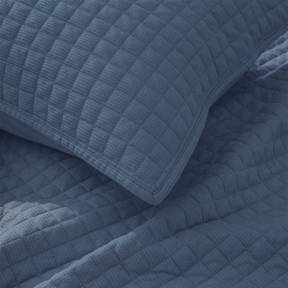Luxury 3-Piece Cotton Waffle Weave Quilt Set - Soft & Breathable Bedding for All Seasons | Perfect for Master Bedroom, Guest Room & Dorm Decor