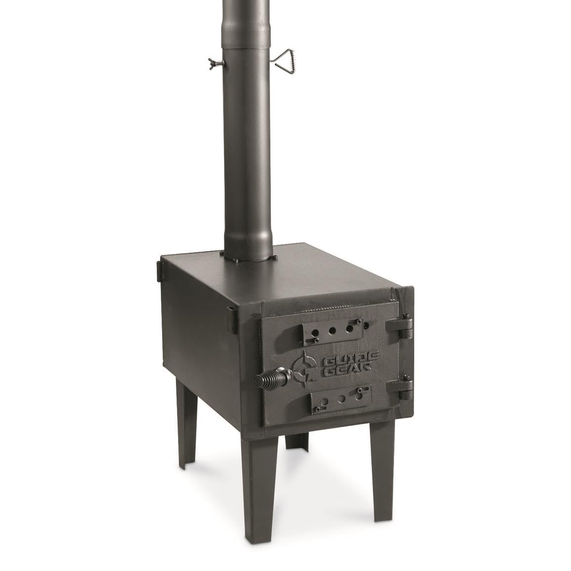 Guide Gear Portable Outdoor Wood Burning Stove with Chimney Pipe - Compact Camping Stove for Cooking, Backpacking, Hiking & Fishing | Perfect for Tents, RV Trips & Emergency Preparedness