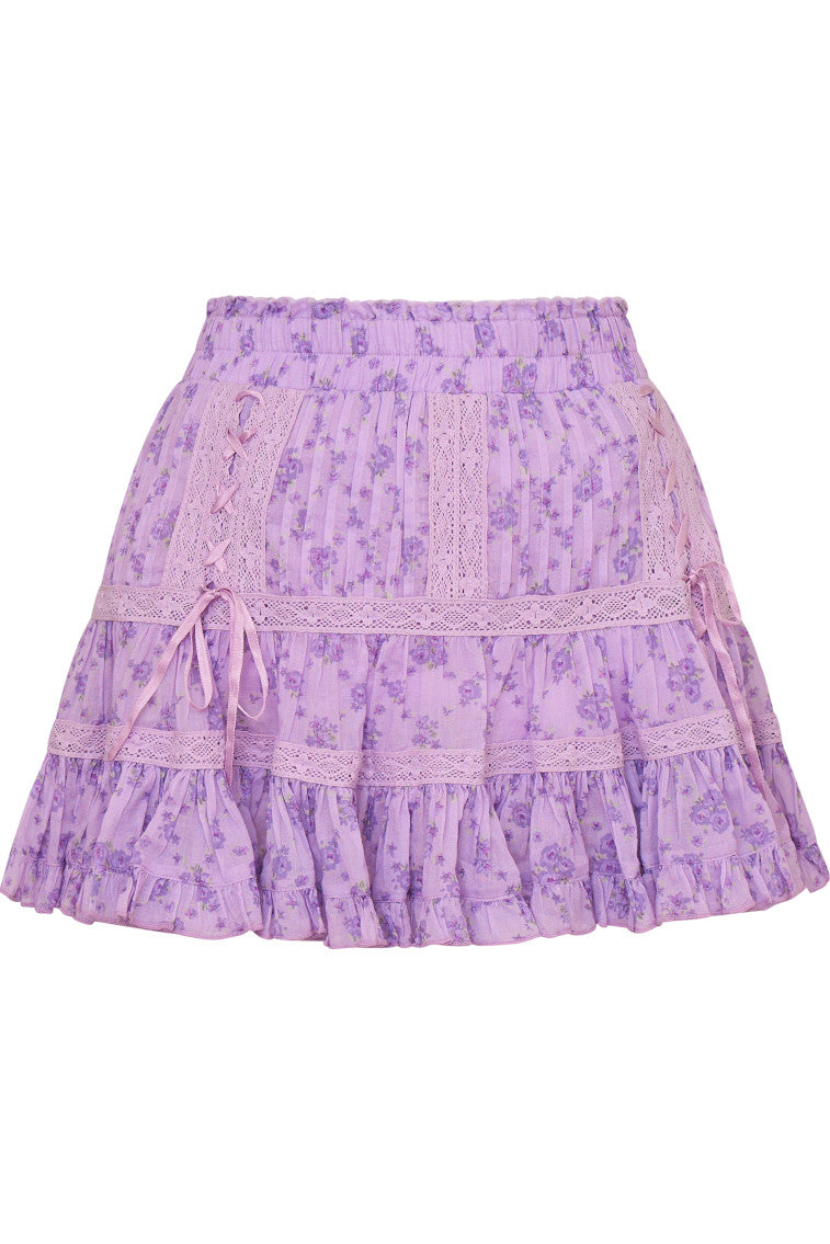 Trevina Women's Cotton Floral Mini Skirt - Summer Casual Short Skirt for Beach, Party & Vacation | Flowy A-Line Skirt with Elastic Waist
