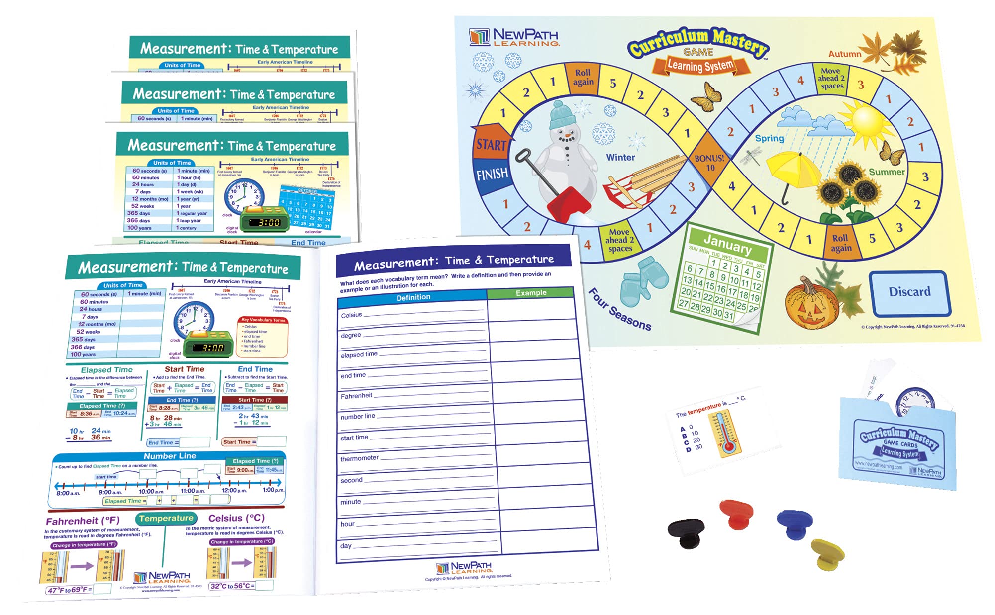 Interactive Time & Temperature Learning Center Game for Kids - Grades 3-5 | Educational Math Classroom Activity | Perfect for Homeschool & Elementary School Learning