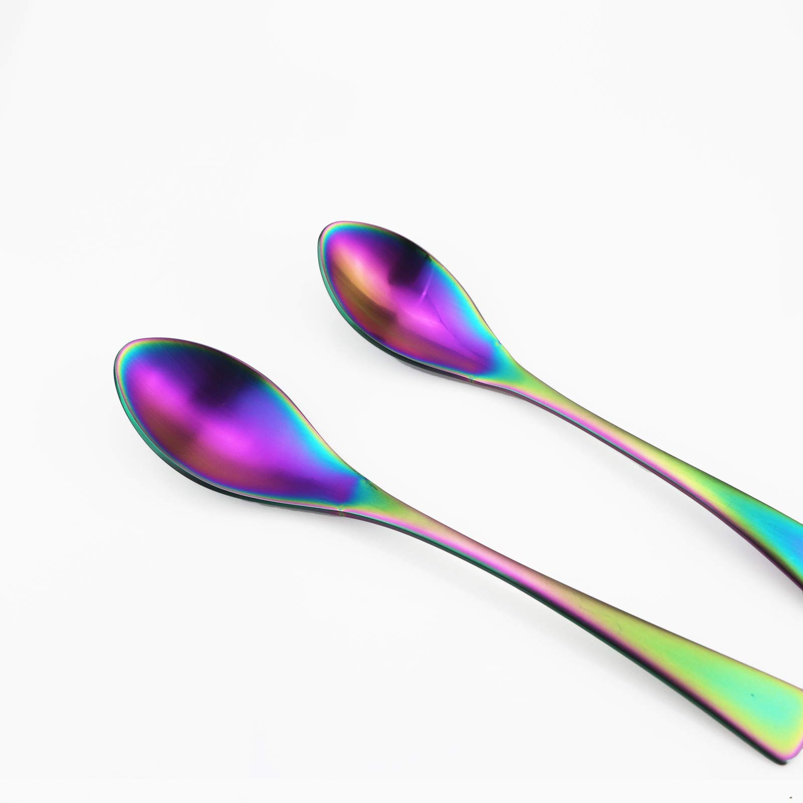 Gugrida 28-Piece 18/10 Stainless Steel Flatware Set - Luxury Matte Rainbow Silverware for 4, Knife Fork Spoon Set, Dishwasher Safe, Elegant Dinnerware for Parties, Weddings & Daily Dining