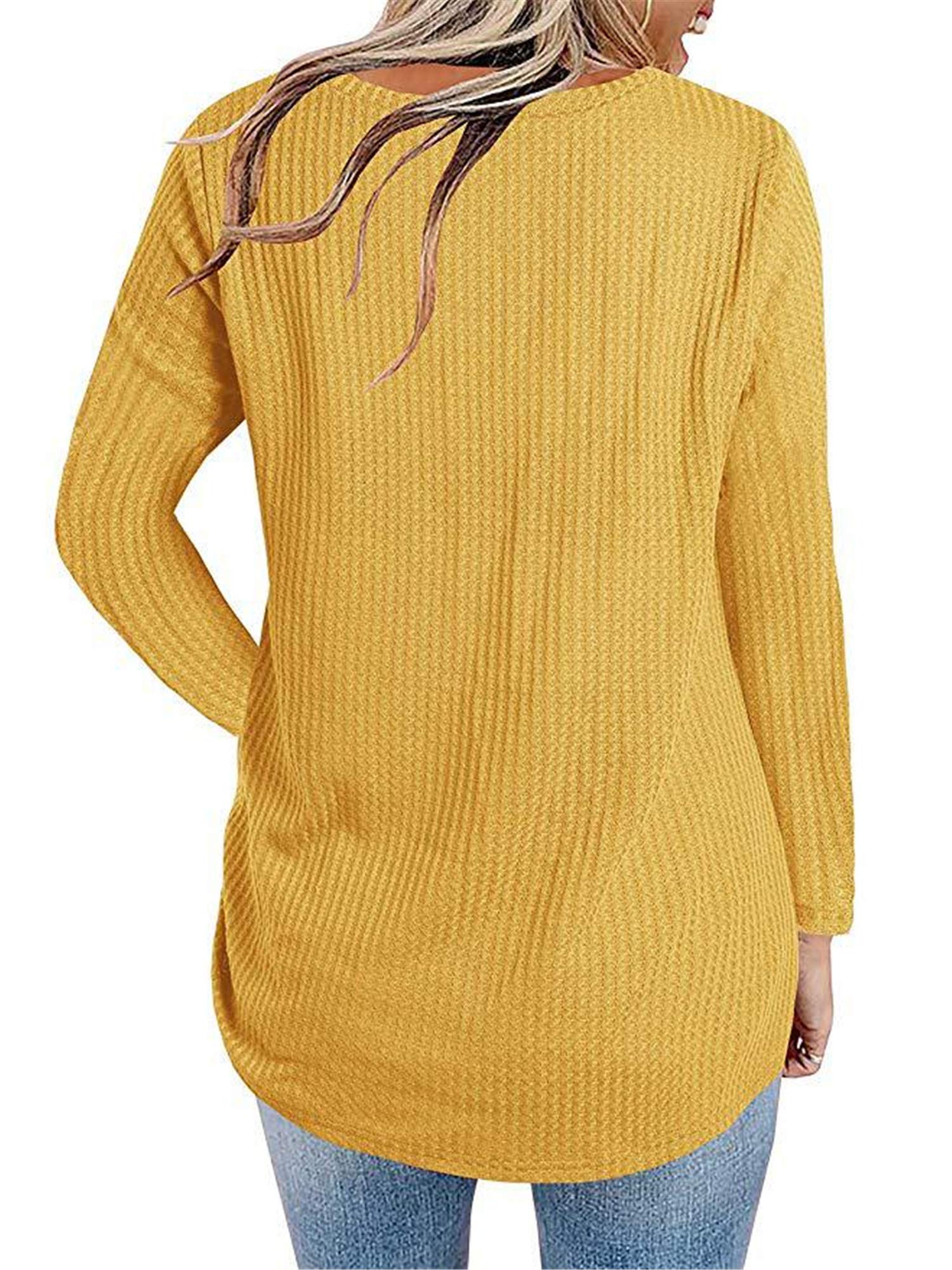 Andongnywell Women's Casual Long Sleeve Knot Twist Knit Blouse Tunic Top - Stylish Office Wear & Everyday Outfit for Fall/Winter Fashion