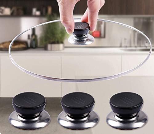 WOIWO 3-Piece Universal Pot Lid Handle Replacement - Heat Resistant Cookware Accessories for Glass & Metal Lids - Perfect for Stovetop Cooking, Baking, and Kitchen Safety