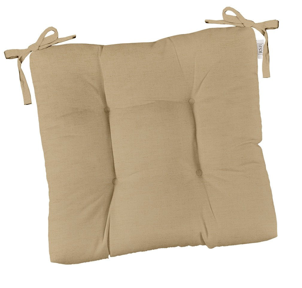 Sunbrella Canvas Neutrals Tufted Dining Chair Cushion - Water-Resistant & Durable Seat Cushion for Indoor/Outdoor Use - Perfect for Patio, Deck, and Dining Room Furniture