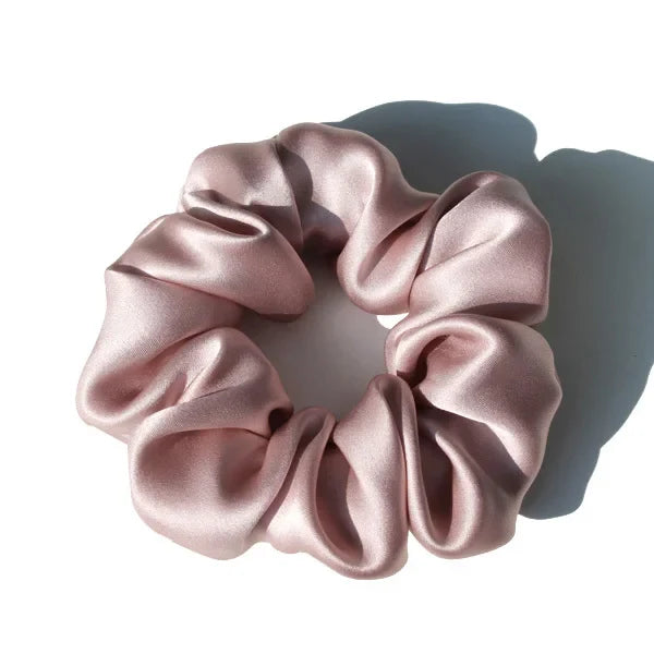 Premium Silk Scrunchie Hair Ties - Soft & Gentle Hair Bands for Women & Girls (3-Pack) - Perfect for Workouts, Sleep, and Everyday Styling