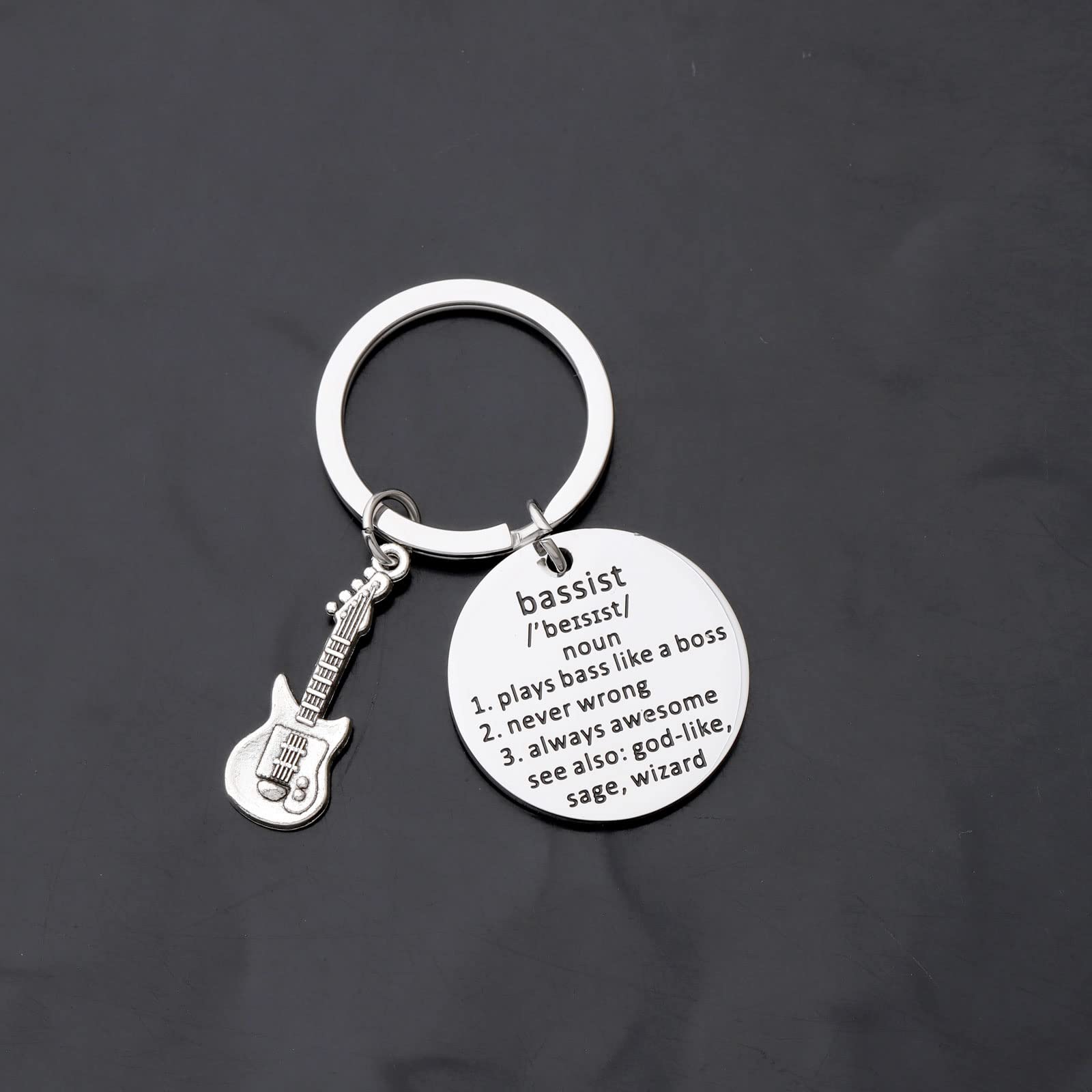 TIIMG Bassist Essential Keychain - Perfect Gift for Bass Guitar Players & Rock Band Musicians - Durable Metal Keychain with Bass Player Definition - Ideal for Music Lovers, Band Members & Concert Goers