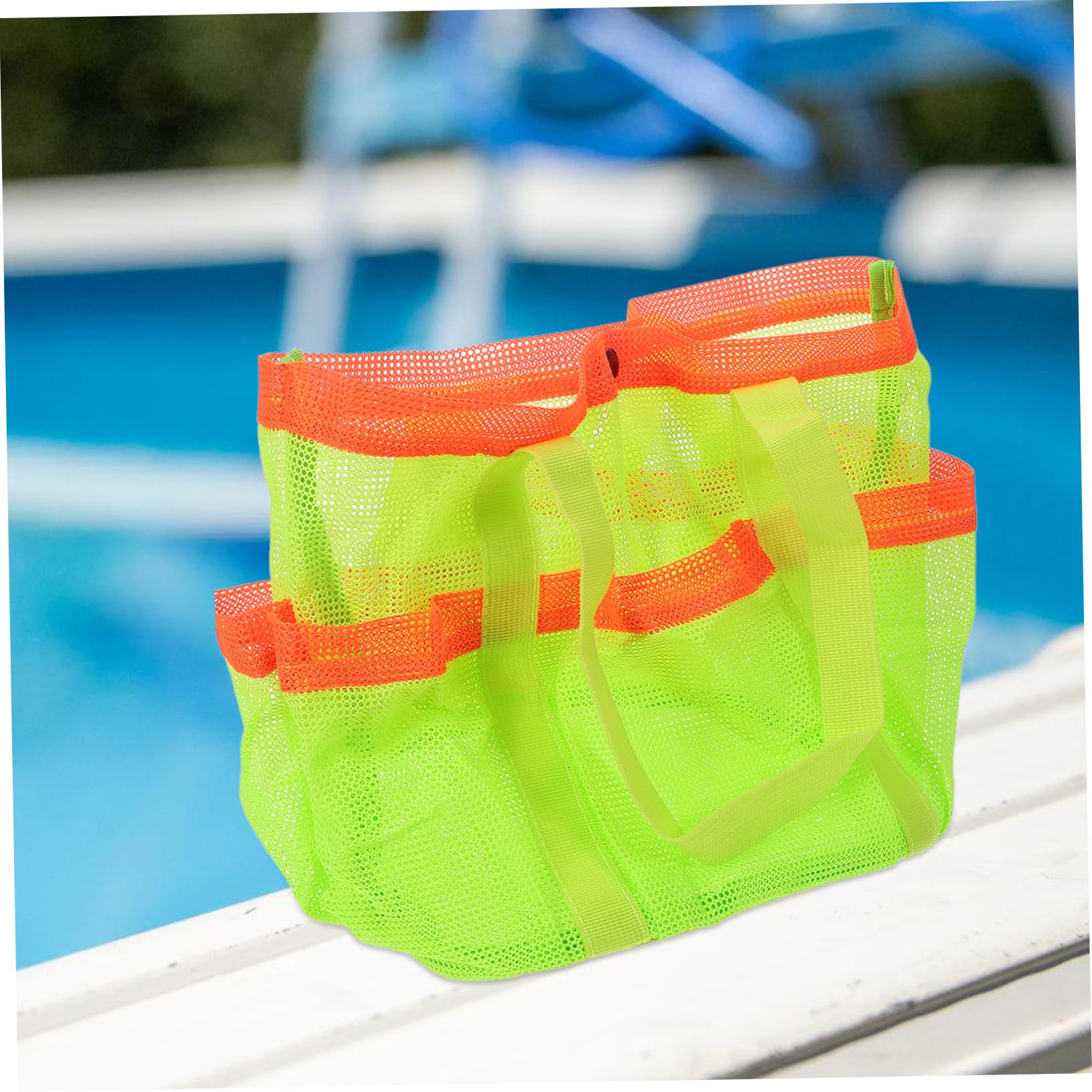 INOOMP Large Waterproof Beach Bag for Swimming Pool, Travel & Gym - Durable Polyester Tote with Zipper Pocket - Perfect for Beach Trips, Vacation & Outdoor Activities