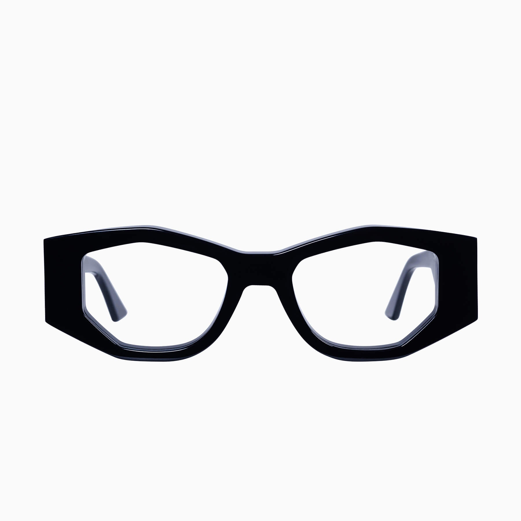 Gloss Black w. Silver Metal / Clear Blue Blocker Lens Lens
