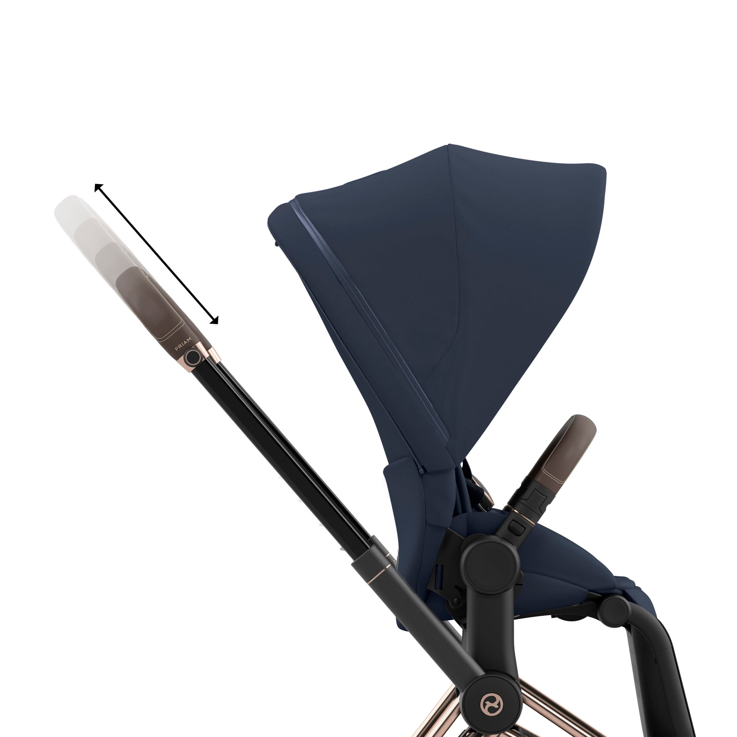 Cybex Priam 4 Complete Luxury Stroller - Rose Gold & Brown | Premium Baby Stroller for Newborns & Toddlers | Perfect for City Walks, Shopping & Travel