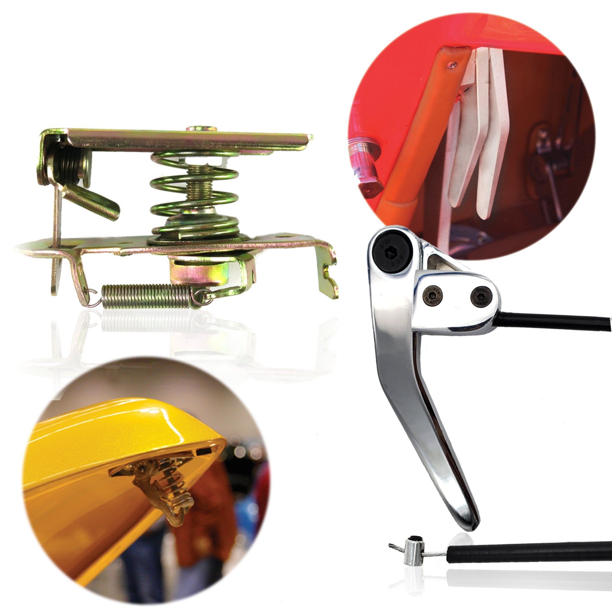 1904 Cadillac Model B Hood Trunk Latch Upgrade Kit - Manual Billet Aluminum Pull Lever Release for Classic Car Restoration | Vintage Auto Parts & Accessories for Show Cars & Collectors