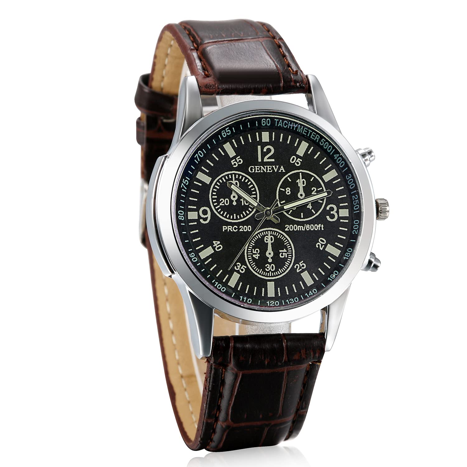 JewelryWe Business Casual Men's Quartz Watch - Slim Leather Strap Analog Wristwatch for Office & Formal Wear - Perfect for Professionals, Gifts, and Everyday Use