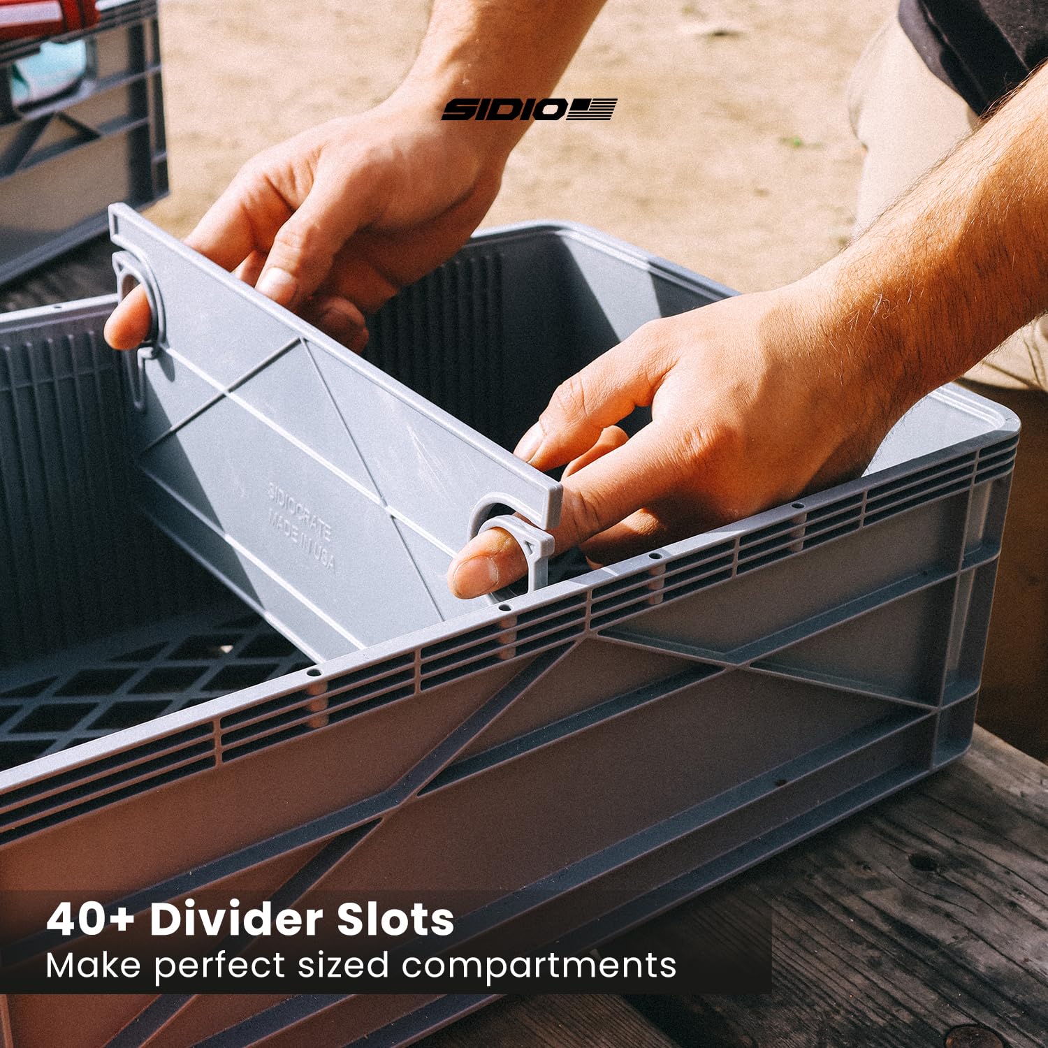 Heavy Duty Stackable Storage Bins & Organizers - 2 Full-Size & 1 Half-Size Plastic Totes with Dividers - Durable Storage Containers for Home, Office, Garage, Outdoor Use - Perfect for Organization, Moving & Clutter Control