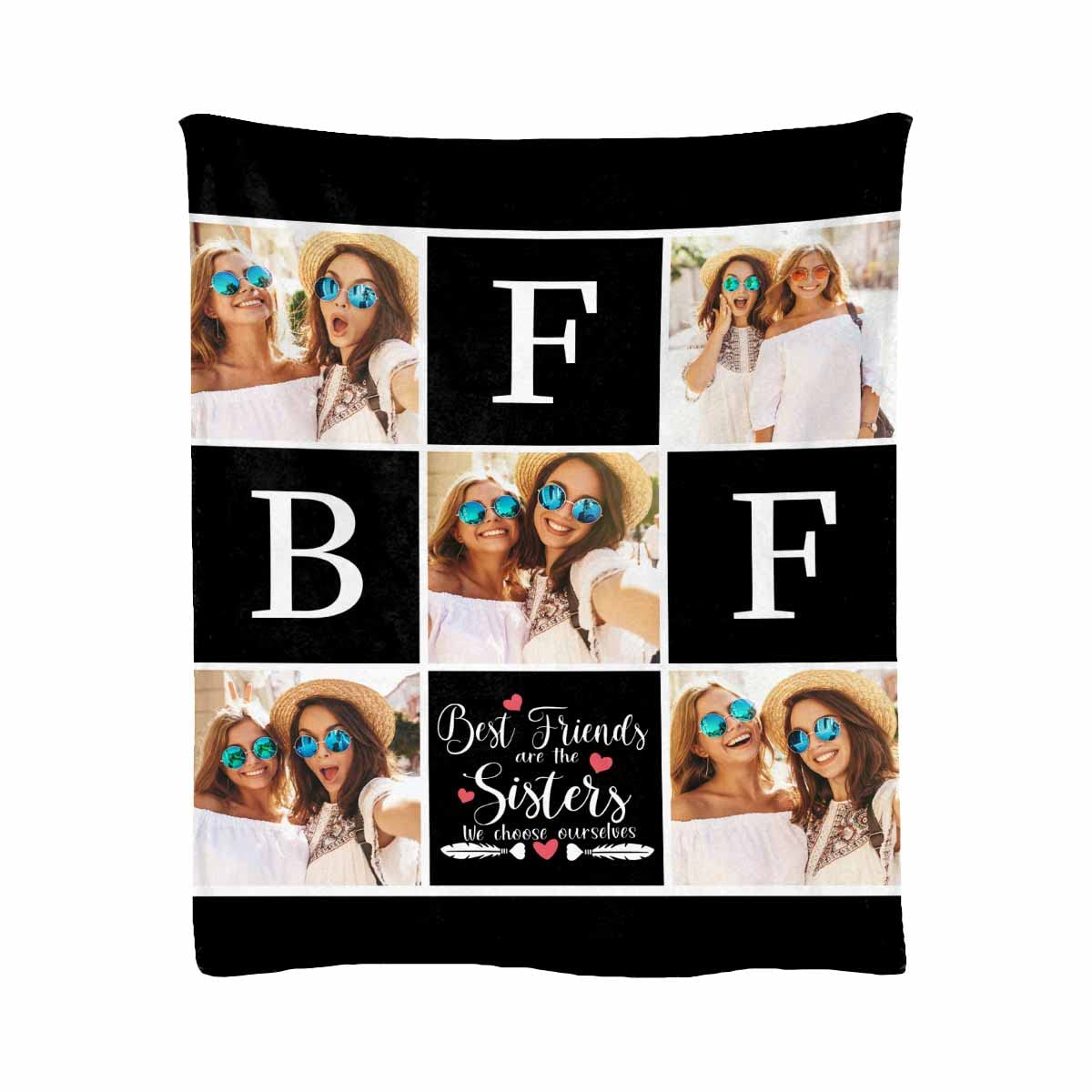 Custom Photo Blanket for Best Friends - Personalized Sister Gift with Picture - Soft 40x50 Throw Blanket for Birthday, Christmas & Cozy Nights at Home