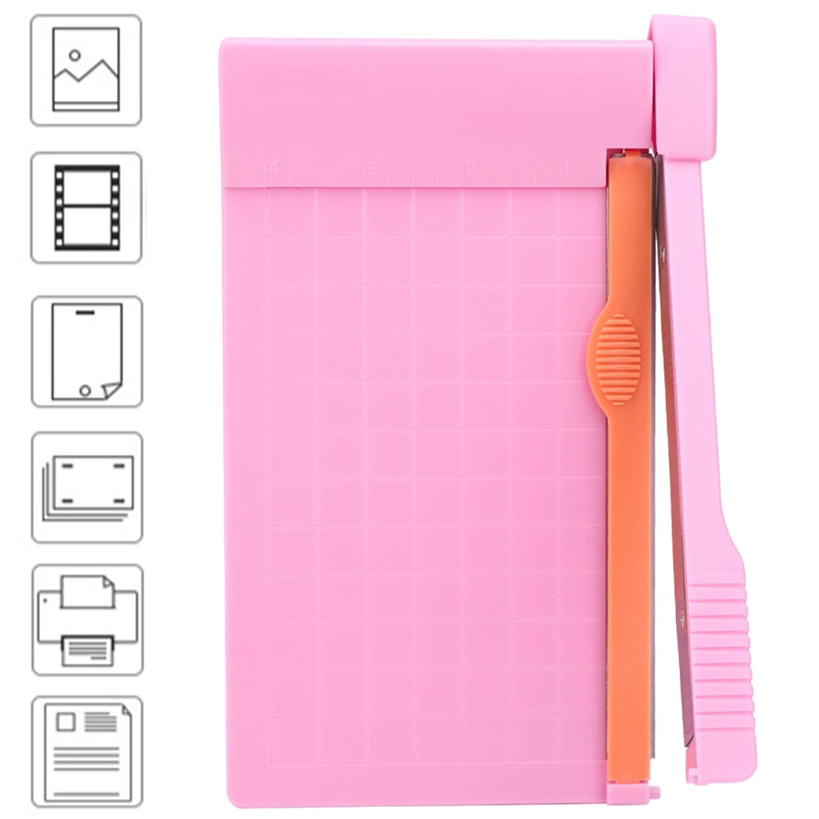 Portable Mini Paper Cutter - Precision Paper Trimmer for Cardstock, Photos & Scrapbooking | Gridded Cutting Board with Knife | Ideal for DIY Crafts, ID Photos & Office Use