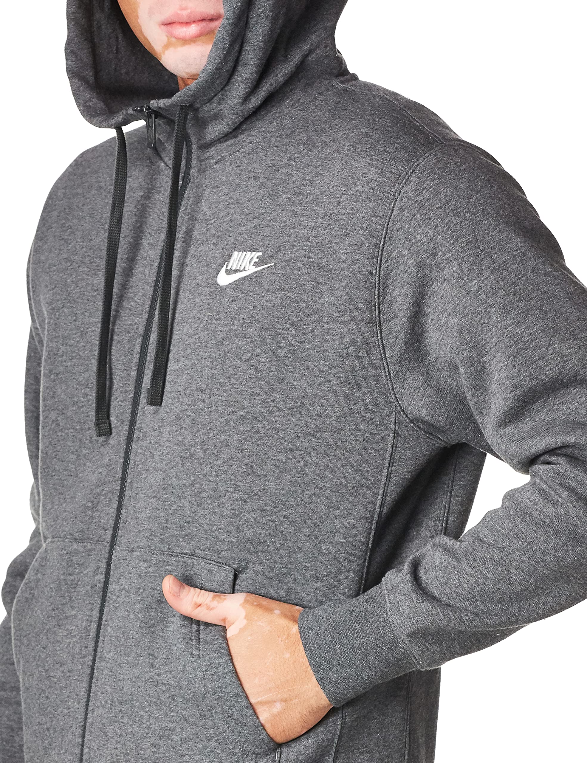 Nike Men's NSW Club Full Zip Hoodie - Lightweight Fleece Jacket for Casual Wear, Gym & Outdoor Activities