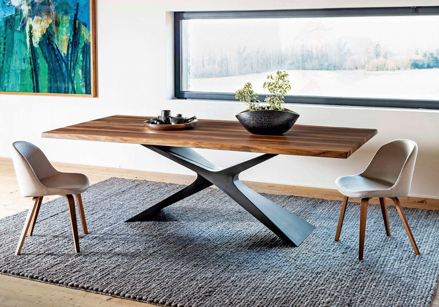 Midj Nexus Dining Table - Modern Wooden Dining Table for 6 - Perfect for Family Dinners & Entertaining Guests in Dining Room