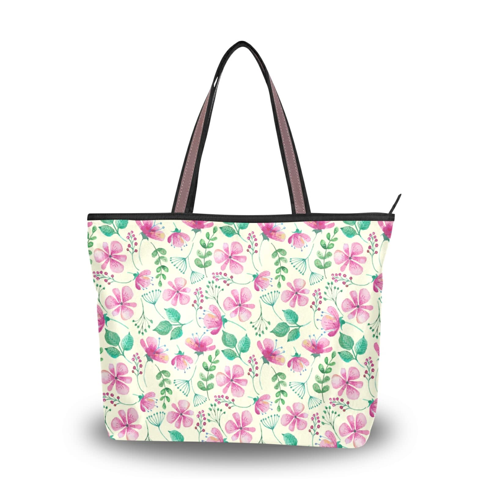 Stylish Watercolor Floral Tote Bag for Women - Reusable Shoulder Handbag for Beach, Travel & Shopping | Perfect for Summer Outings, Grocery Trips & Casual Daily Use