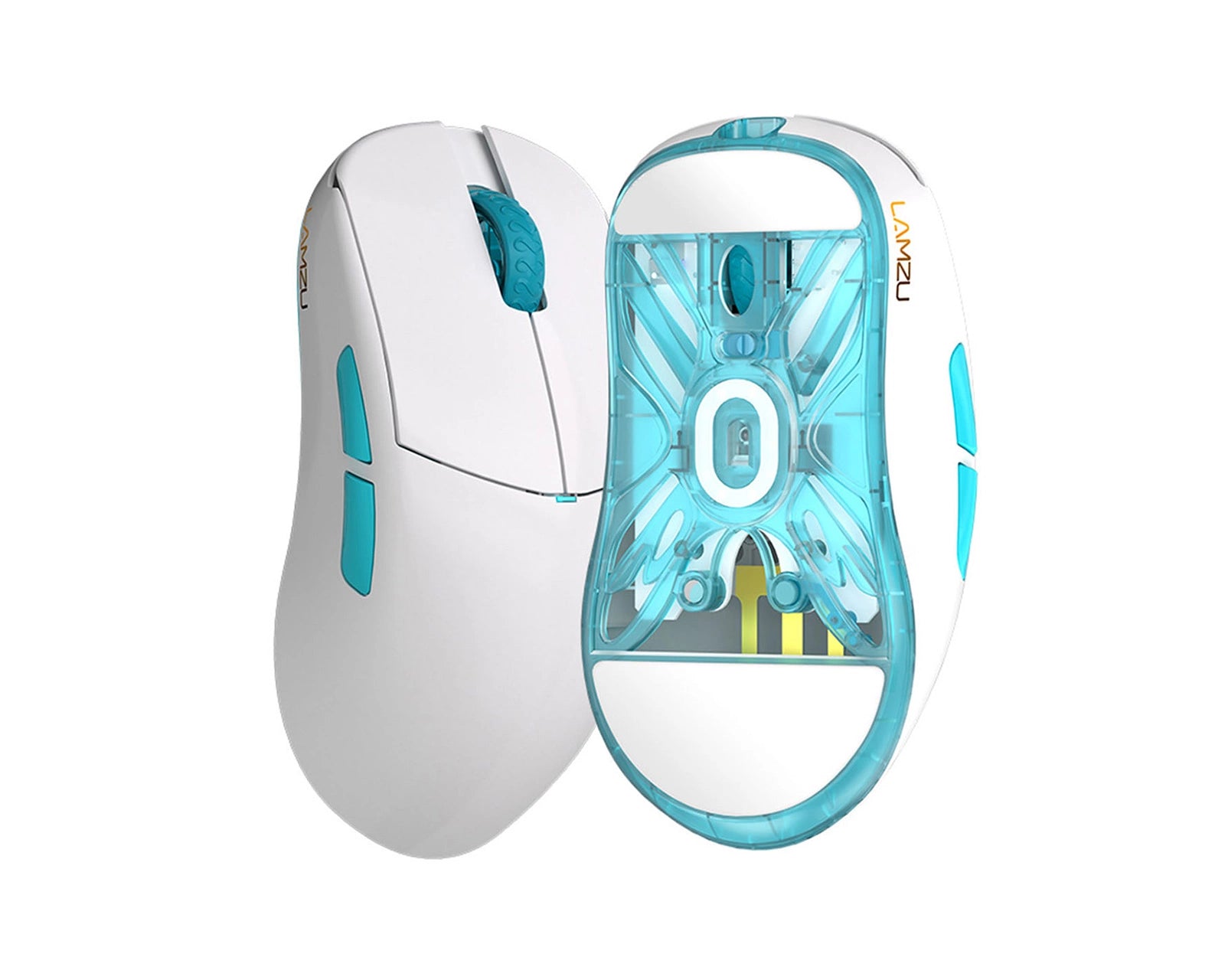 Lamzu Atlantis Mini Pro Wireless Gaming Mouse - 4K Compatible, Lightweight, Ergonomic Design for FPS & MOBA Games - Polar White - Perfect for Esports & Competitive Gaming