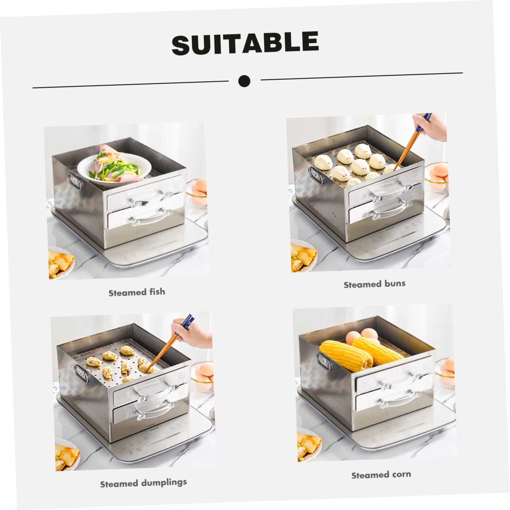 Hemoton 1-Piece Roll Rice Steamer - Drawer-Type Kitchen Steaming Machine for Sushi, Dumplings & Dim Sum - Perfect for Home Cooking & Asian Cuisine Preparation