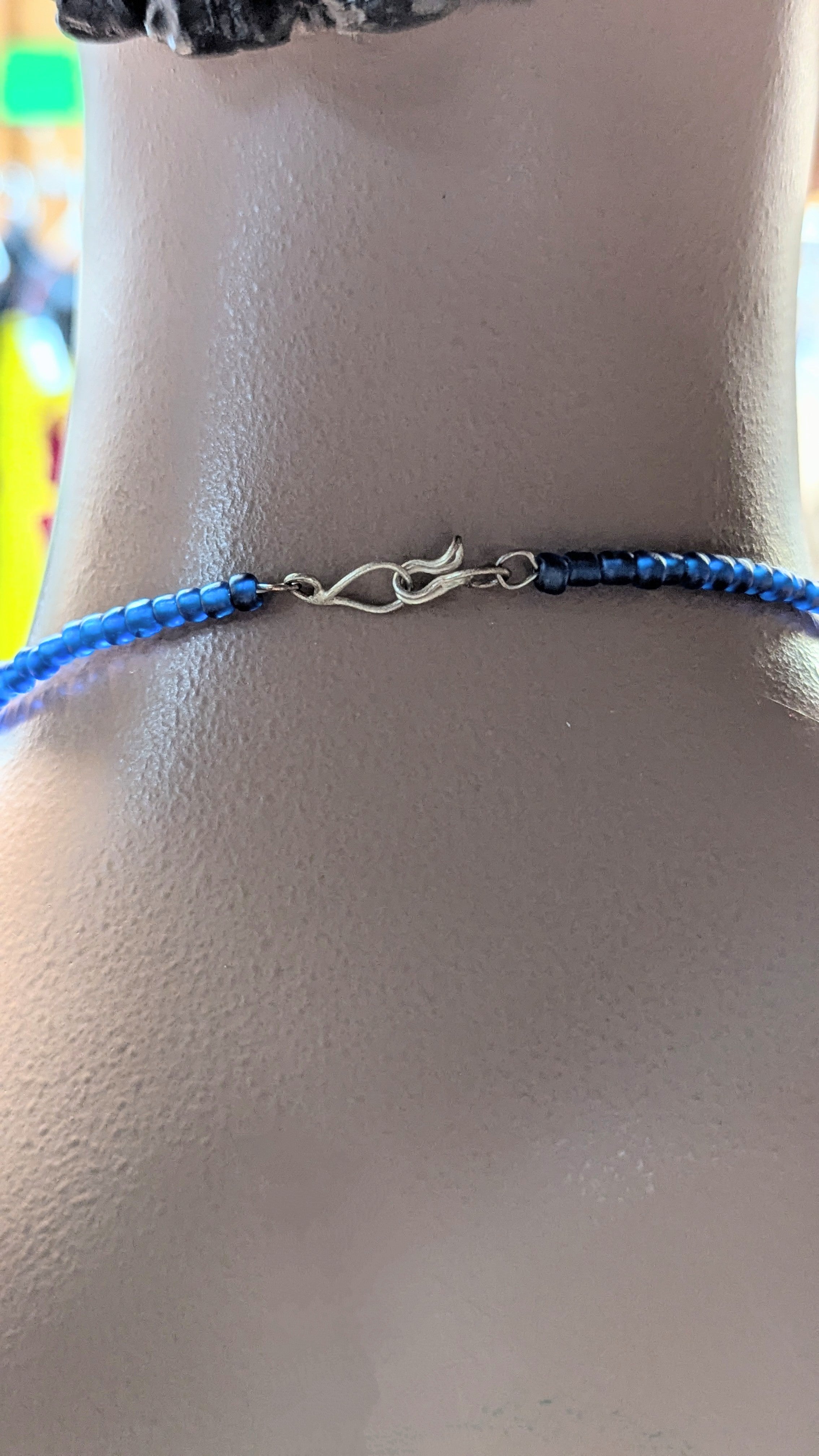 Authentic African Blue Kijiji Choker Necklace - Handmade Beaded Tribal Jewelry for Women | Perfect for Festivals, Weddings & Boho Fashion